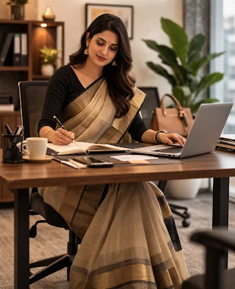 Maheshwari Saree for Office Wear