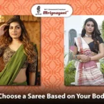 Two Indian women wearing green and white sarees, showcasing elegant ethnic styles for different body types.
